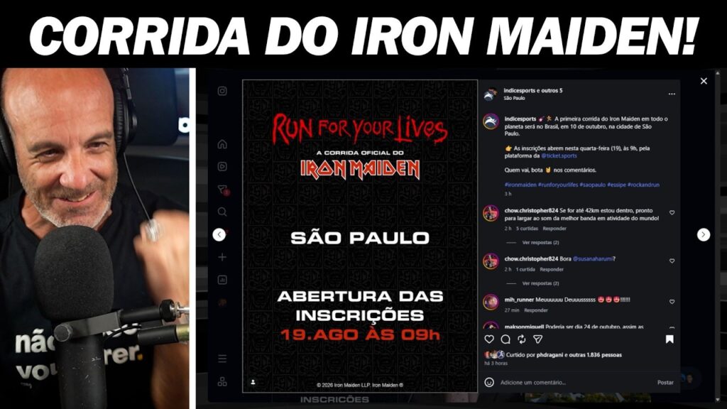 A PRIMEIRA corrida oficial do IRON MAIDEN no MUNDO será no BRASIL! A PRIMEIRA corrida oficial do IRON MAIDEN no MUNDO será no BRASIL!